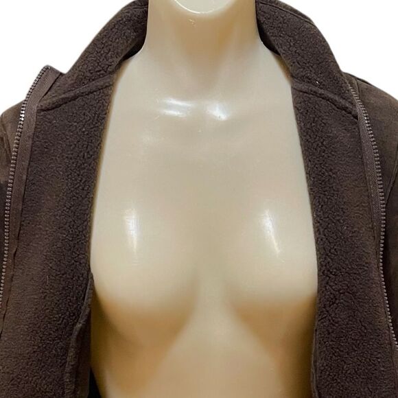 Kenneth Cole Reaction Brown Suede Sherpa Lined Zip Front Jacket - Picture 7 of 14